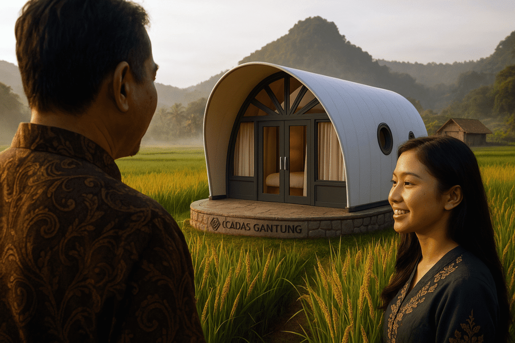 Tempat Wisata Bandung Cadas Gantung — kawasan pariwisata eco-luxury dengan luxury tent; ikon tebing, sawah, dan sungai; agro eduwisata & adventure alam Jawa Barat.