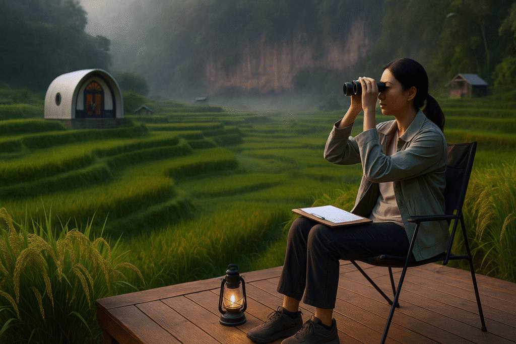 Orchid Forest Cikole berlampu estetis malam hari, wisata bandung viral di insatagram; temapt wisata bandung ramah keluarga, jembatan kayu, instalasi cahaya, kafe hangat, spot foto berkelas, cocok untuk reuni komunitas dan prewedding elegan. trending viralitas