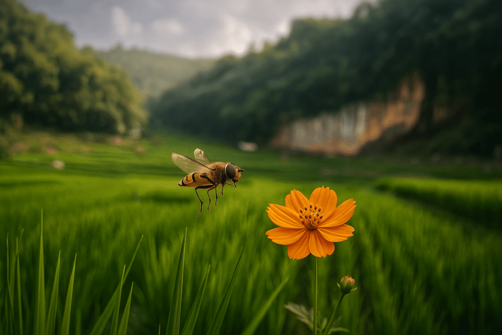 Spot wisata agro di bandung menonjolkan sunset sinematik, garis deck leading line, dan horizon bersih memandu komposisi panorama sangat kokoh.