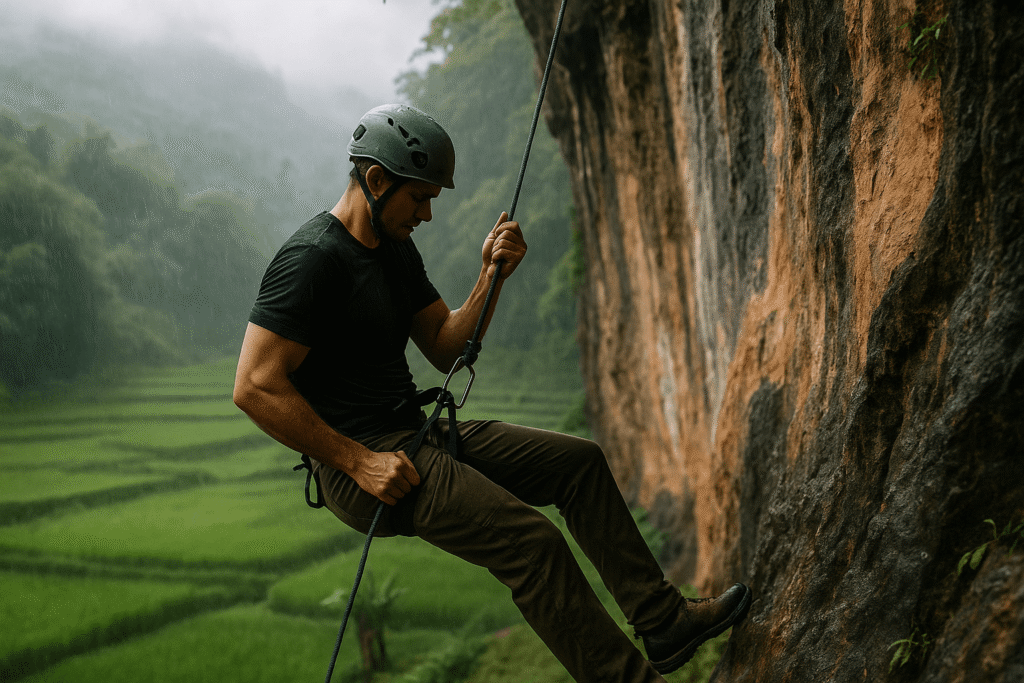 Wisata climbing di Bandung memberikan pengalaman menantang bagi pecinta alam dengan pemandangan indah dan jalur batu vertikal alami.